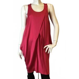 NEW PAULE KA women's drape front short dress in red